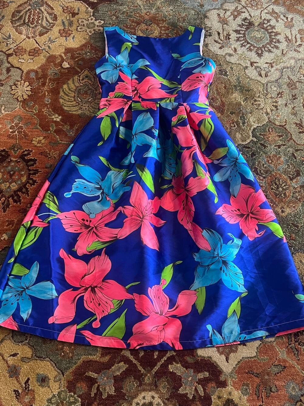 Chic Wish Flamboyant Blossom Sleeveless MIDI Dress